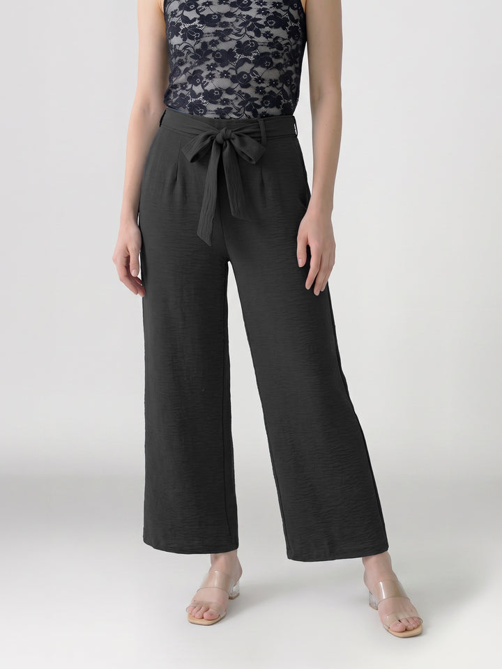 Pantalón Mujer Catalina con Lazo Negro Ludovica