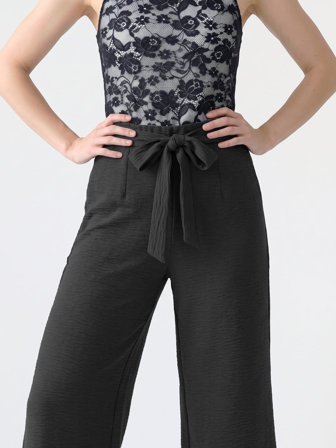 Pantalón Mujer Catalina con Lazo Negro Ludovica
