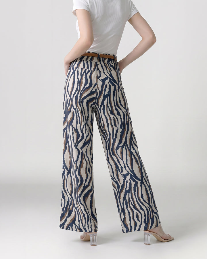 Pantalón Mujer Francisca Animal Print Chocolate Ludovica