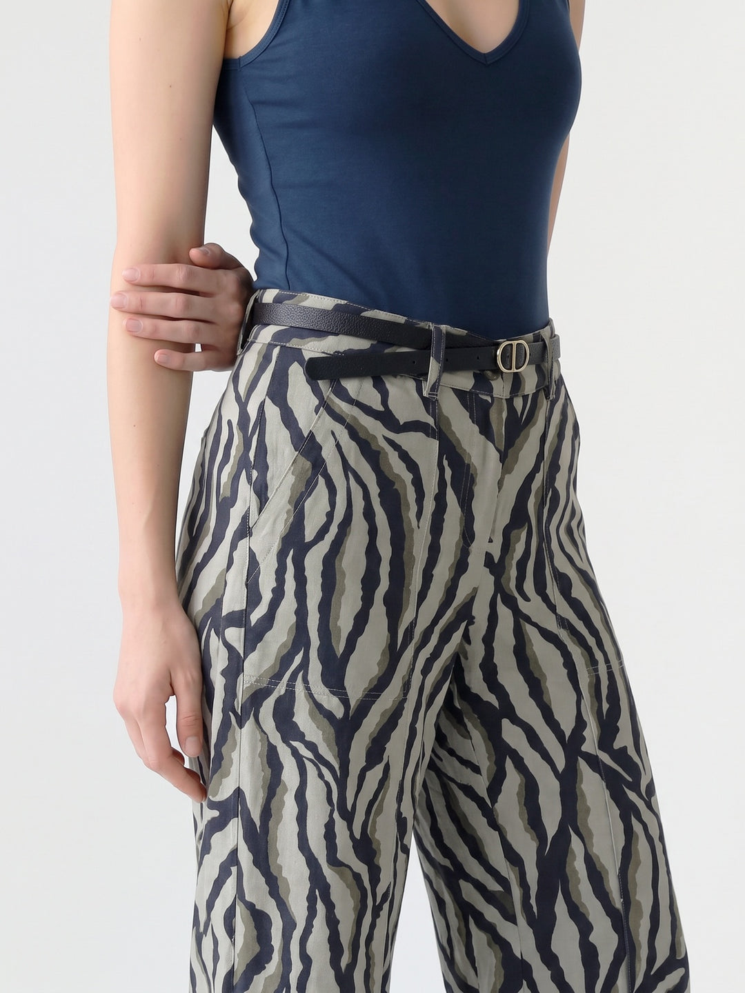 Pantalón Mujer Francisca Animal Print Verde Ludovica