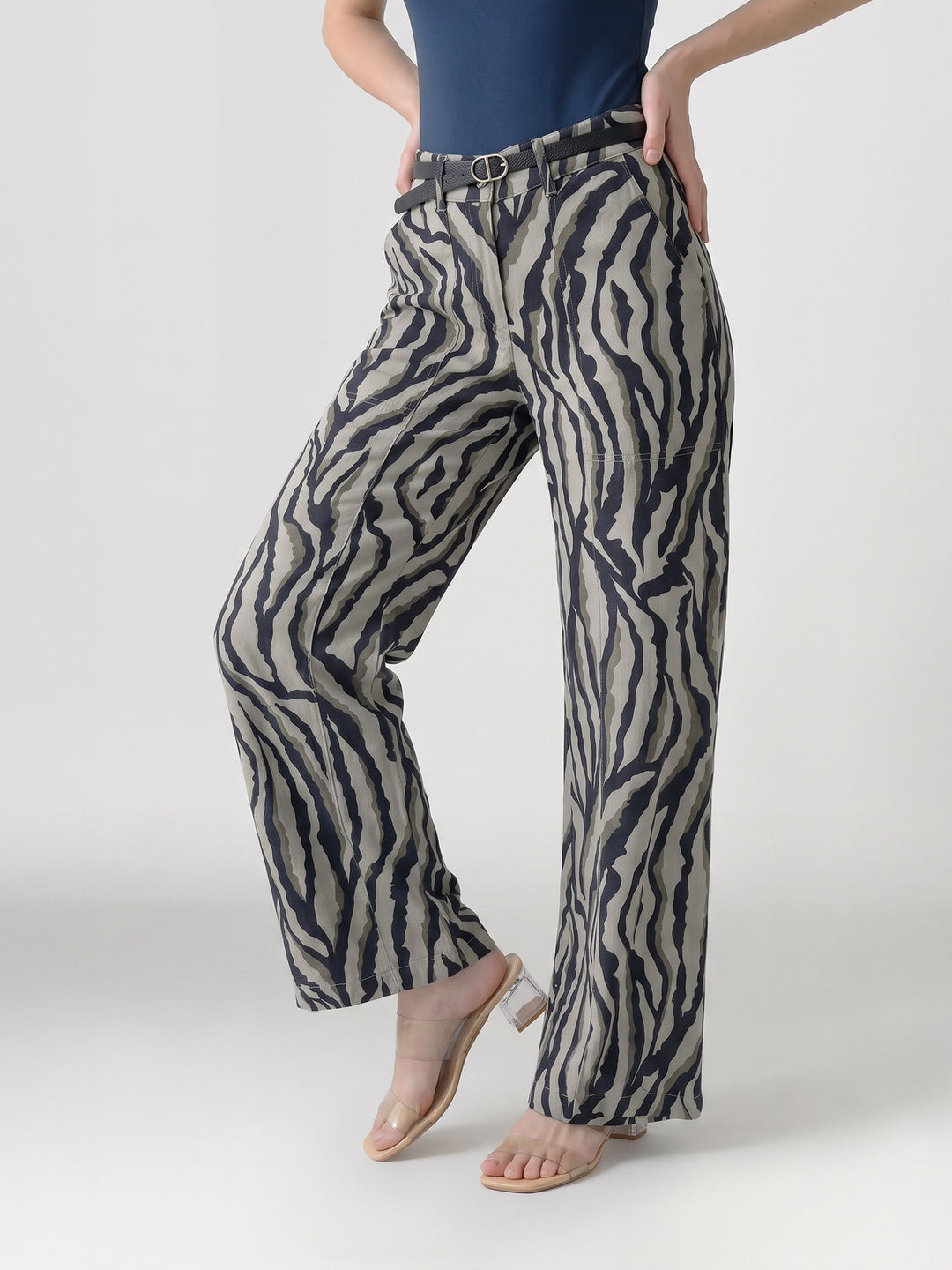 Pantalón Mujer Francisca Animal Print Verde Ludovica
