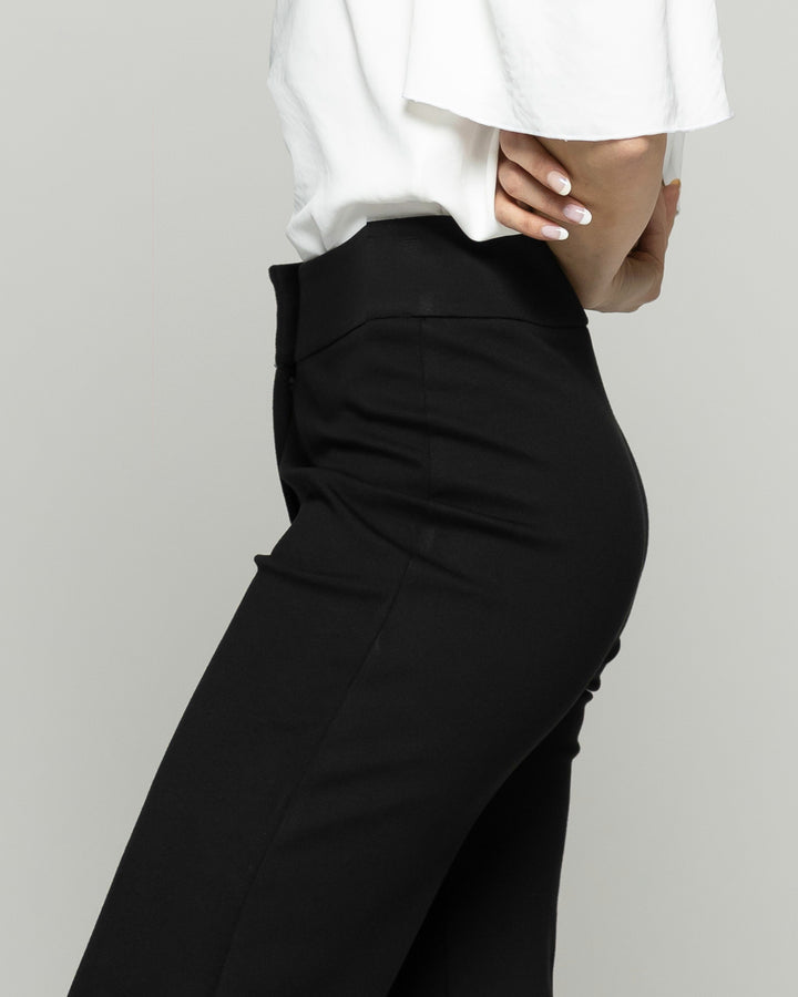 Pantalón Mujer Russelia Slim Fit Doble Botón Negro Ludovica