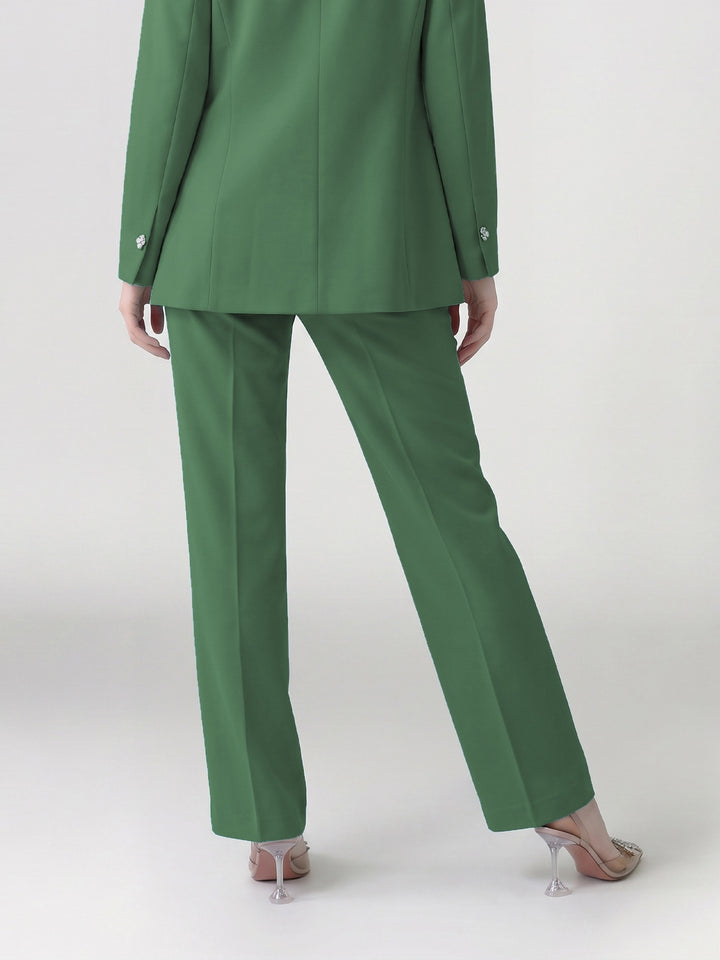 Pantalón Mujer Constanza Recto Verde Ludovica