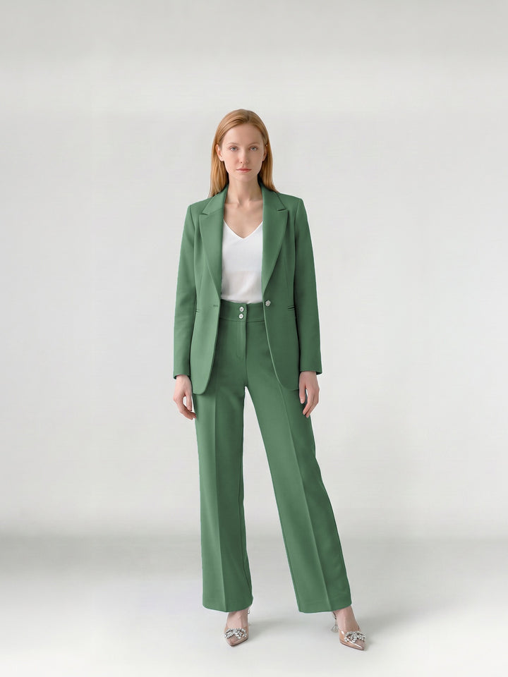 Pantalón Mujer Constanza Recto Verde Ludovica