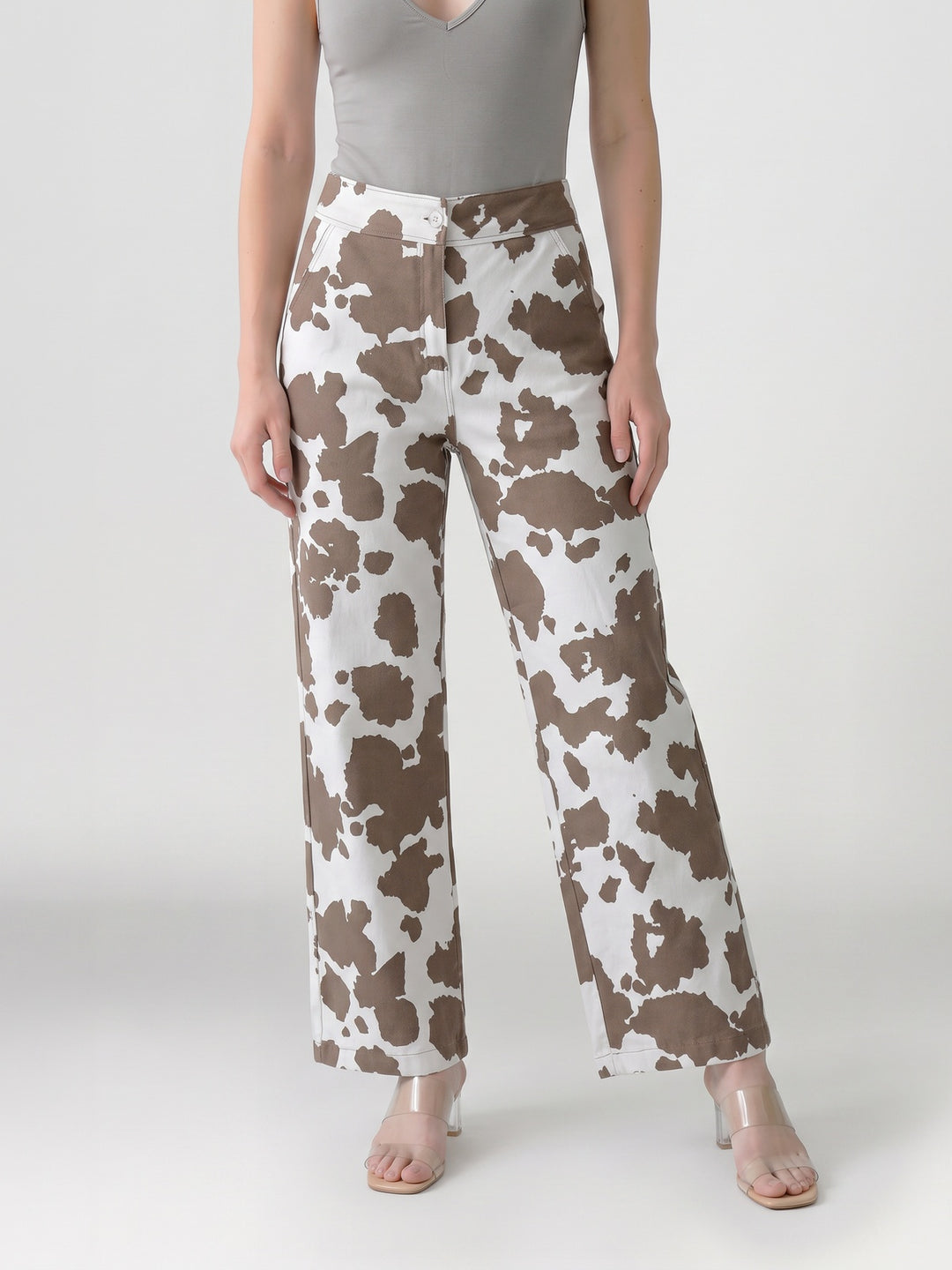Pantalón Mujer Javiera Estampado Camel Ludovica
