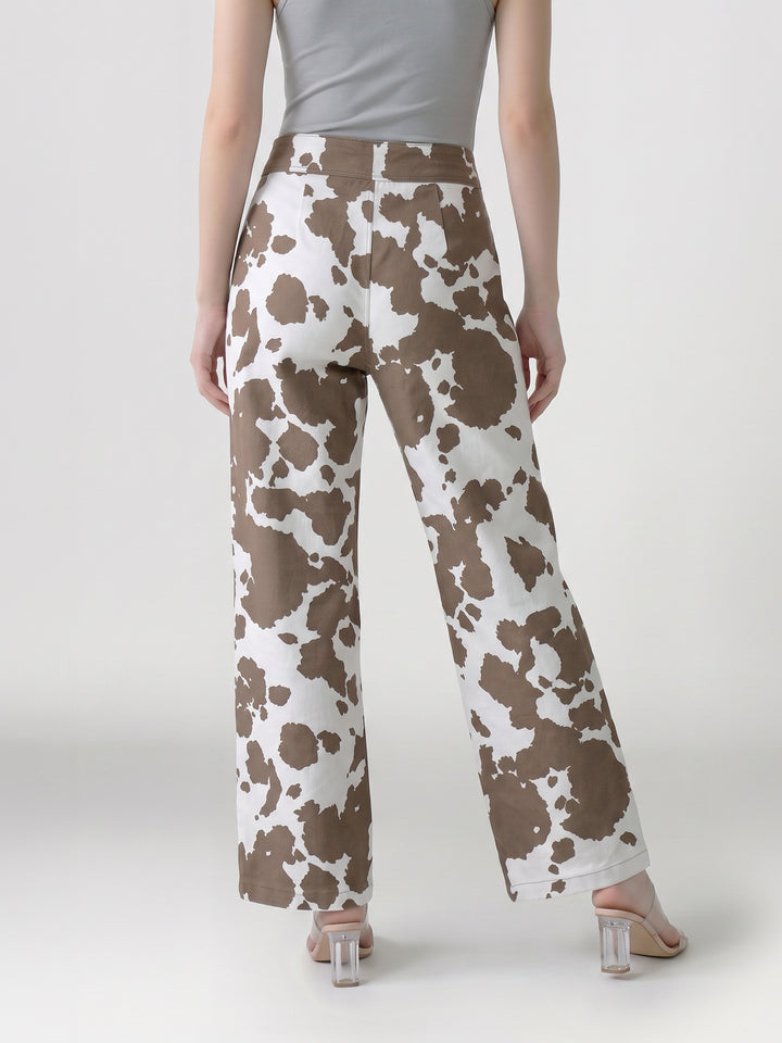 Pantalón Mujer Javiera Estampado Camel Ludovica