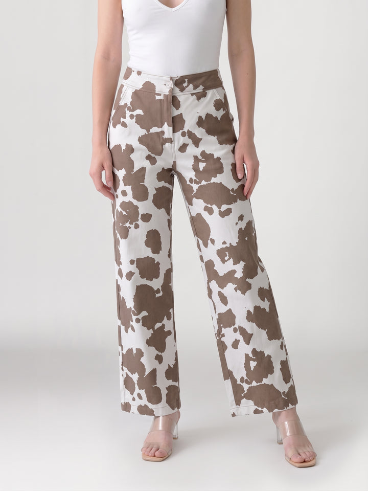 Pantalón Mujer Javiera Estampado Camel Ludovica