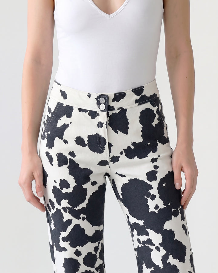 Pantalón Mujer Javiera Estampado Negro Ludovica