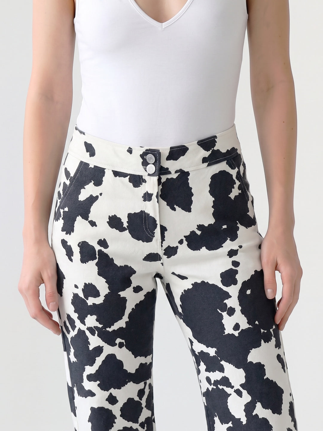 Pantalón Mujer Javiera Estampado Negro Ludovica