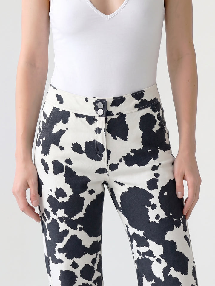 Pantalón Mujer Javiera Estampado Negro Ludovica
