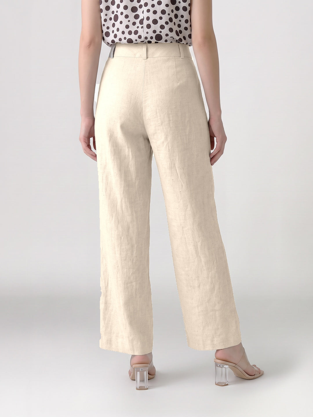 Pantalón Mujer Isidora Pierna Ancha Arena Ludovica