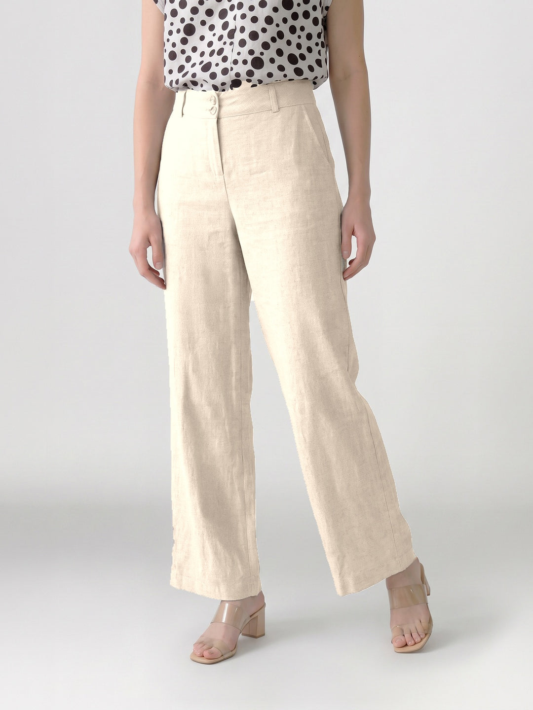 Pantalón Mujer Isidora Pierna Ancha Arena Ludovica