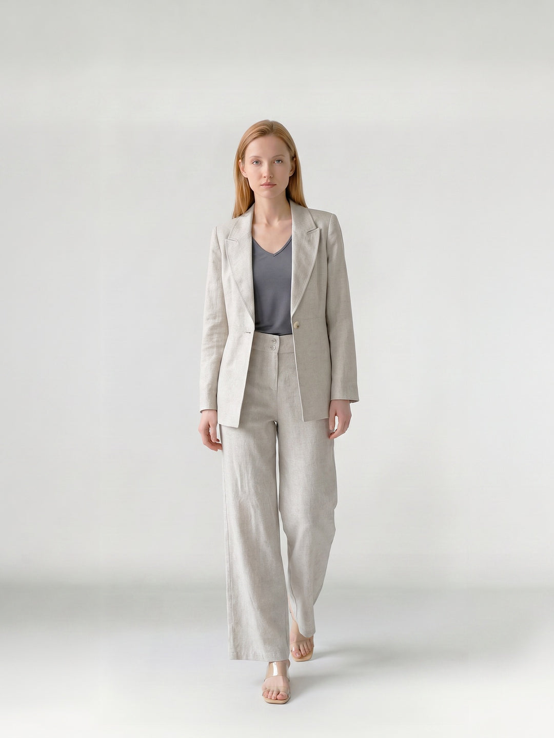 Pantalón Mujer Isidora Pierna Ancha Natural Ludovica