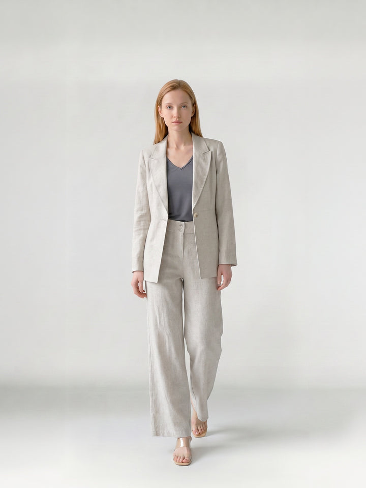 Pantalón Mujer Isidora Pierna Ancha Natural Ludovica
