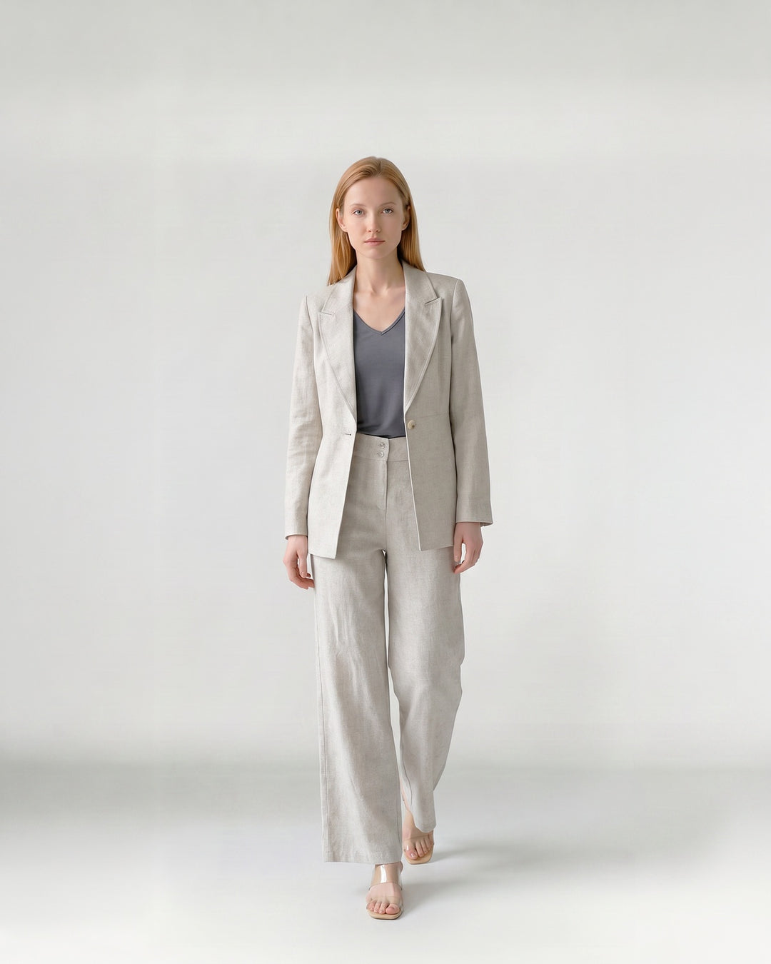 Pantalón Mujer Isidora Pierna Ancha Natural Ludovica