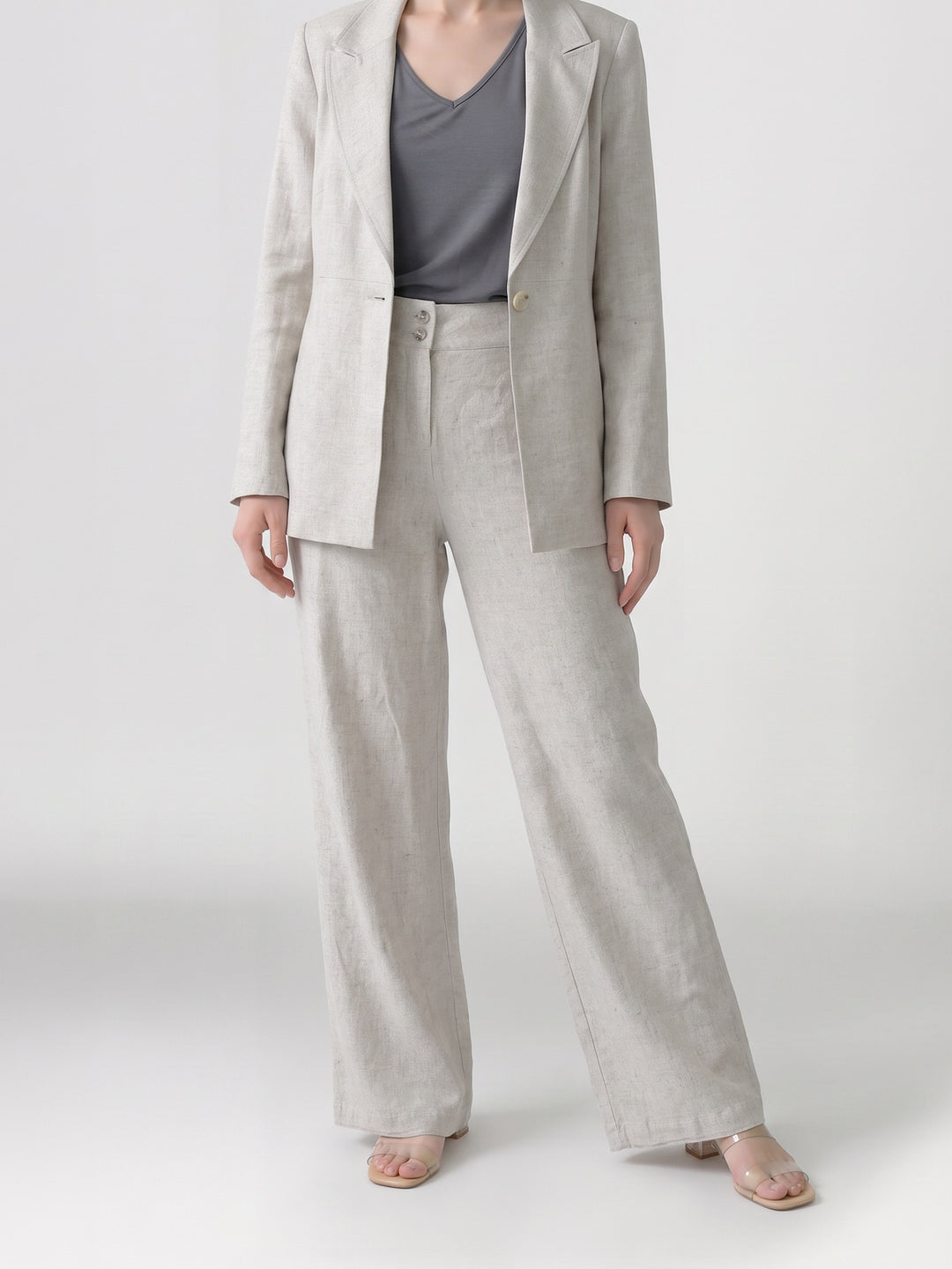 Pantalón Mujer Isidora Pierna Ancha Natural Ludovica
