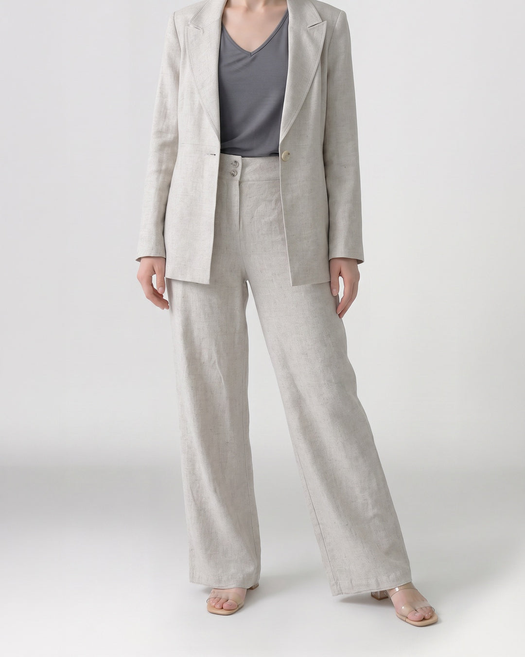 Pantalón Mujer Isidora Pierna Ancha Natural Ludovica