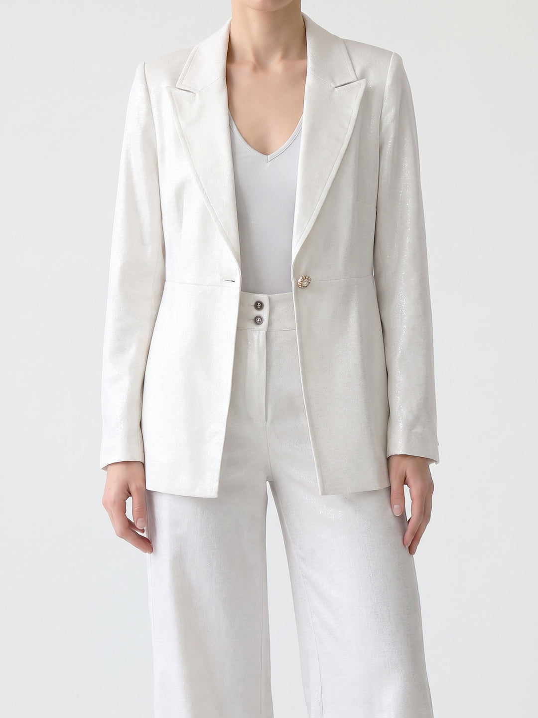 Pantalón Mujer Gabriela Pierna Ancha Blanco Ludovica