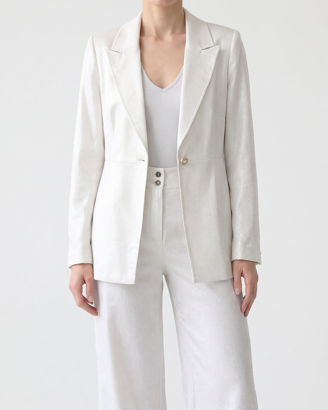Pantalón Mujer Gabriela Pierna Ancha Blanco Ludovica