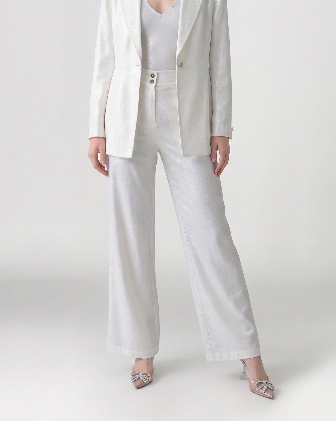 Pantalón Mujer Gabriela Pierna Ancha Blanco Ludovica