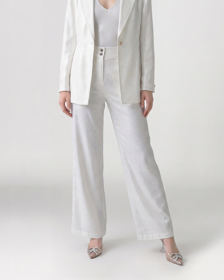 Pantalón Mujer Gabriela Pierna Ancha Blanco Ludovica