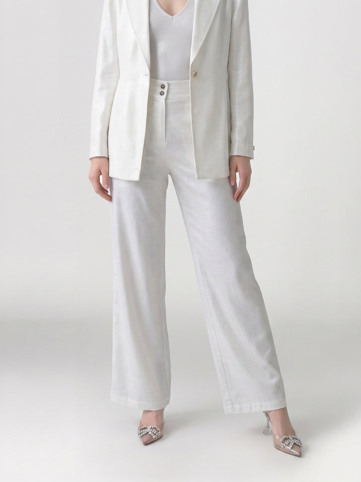 Pantalón Mujer Gabriela Pierna Ancha Blanco Ludovica