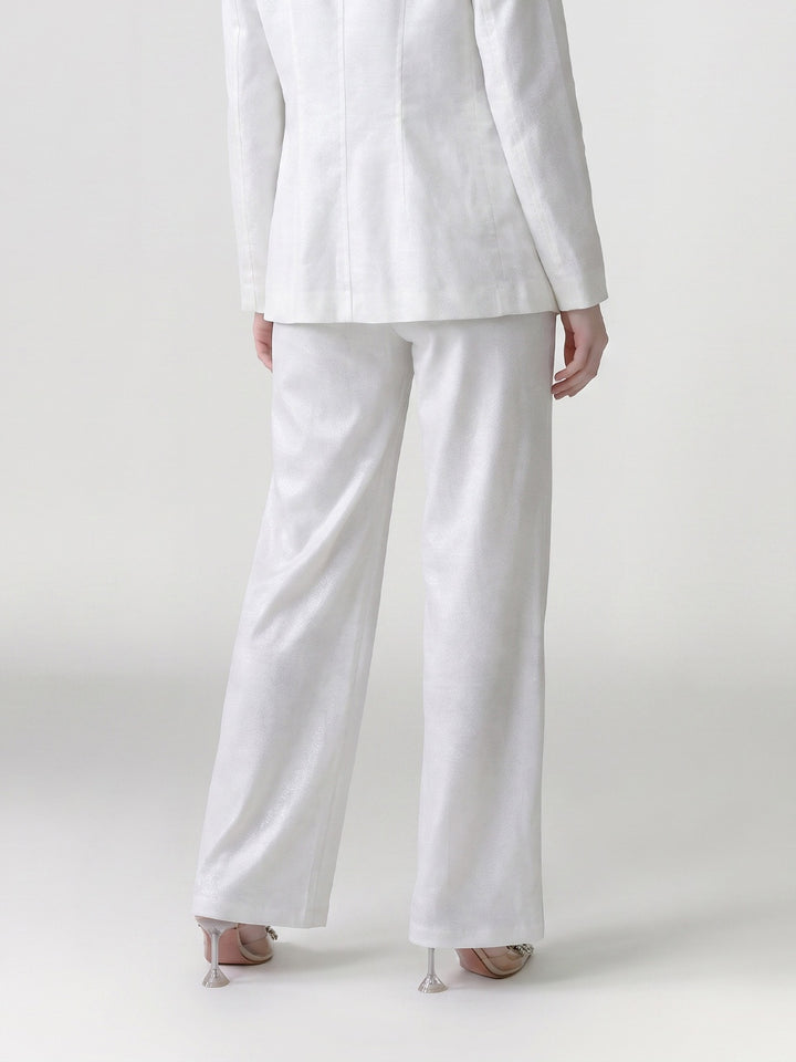 Pantalón Mujer Gabriela Pierna Ancha Blanco Ludovica