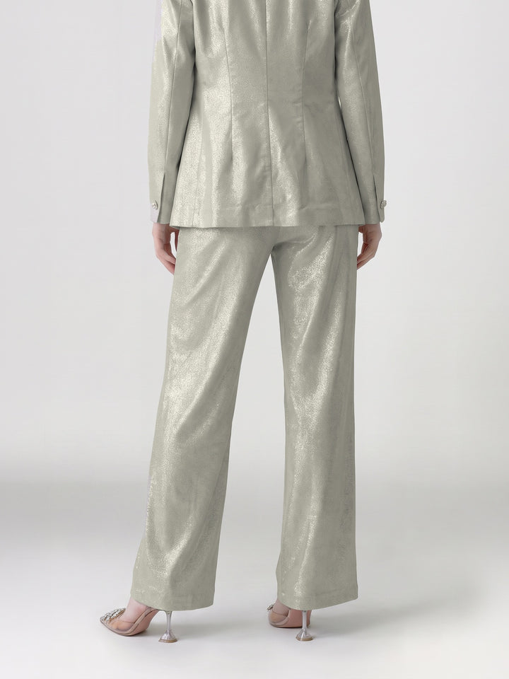 Pantalón Mujer Gabriela Pierna Ancha Beige Ludovica
