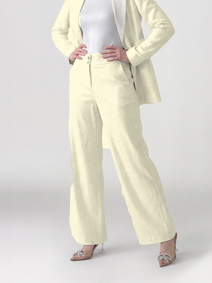 Pantalón Mujer Gabriela Pierna Ancha Crudo Ludovica
