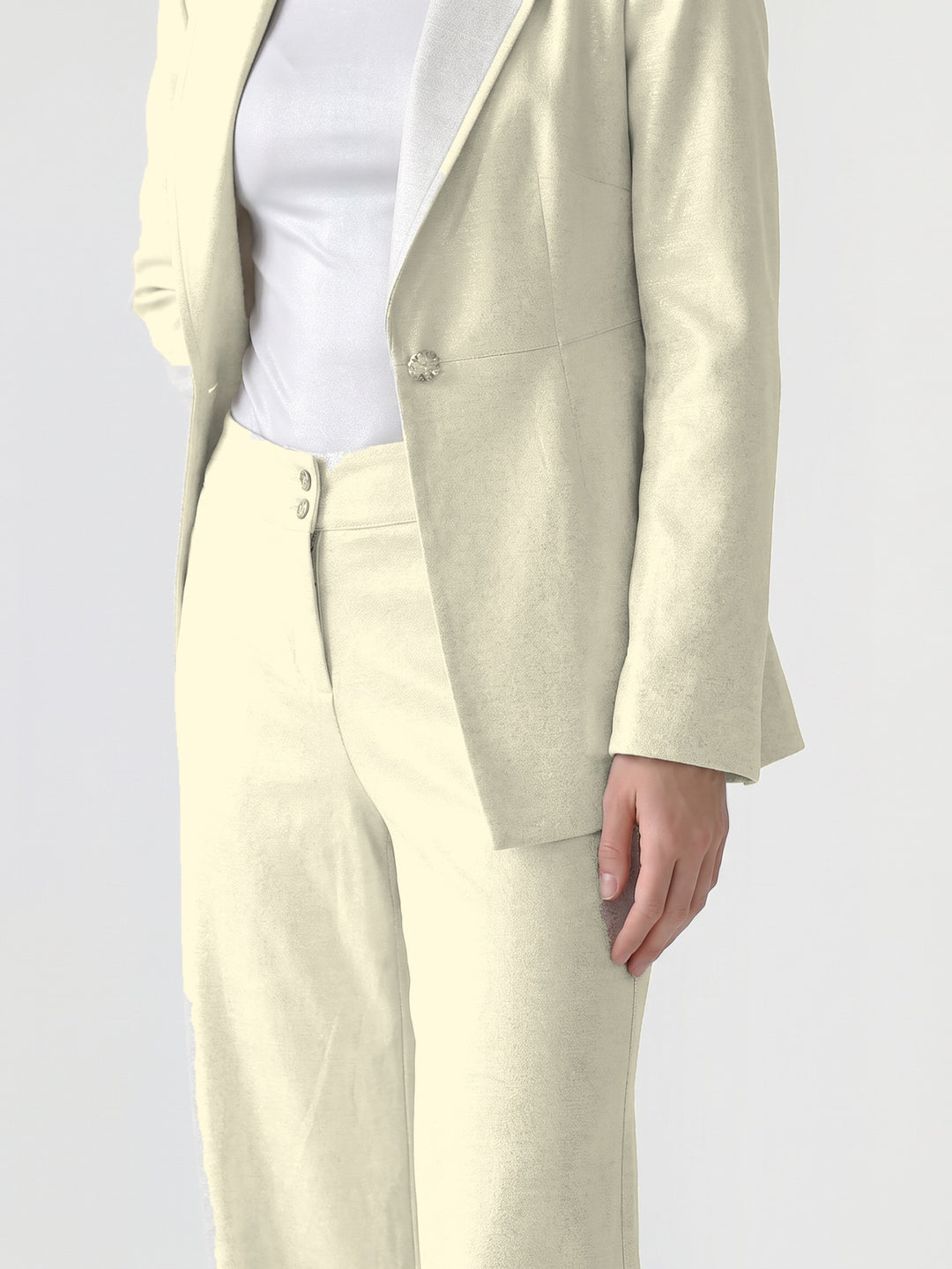 Pantalón Mujer Gabriela Pierna Ancha Crudo Ludovica