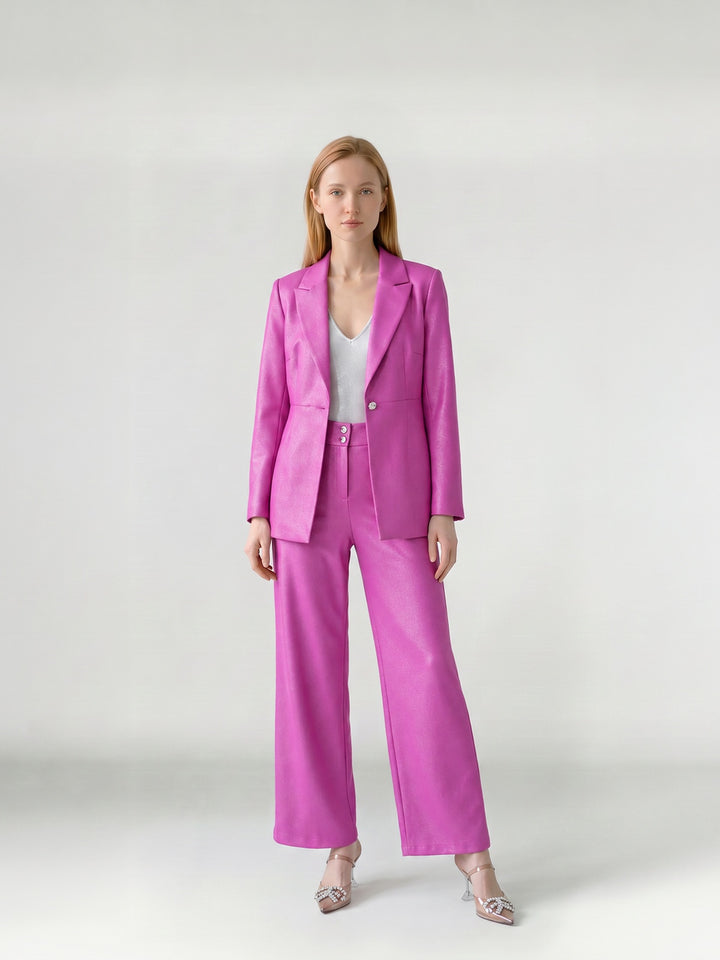 Pantalón Mujer Camila Pierna Ancha Fucsia Ludovica