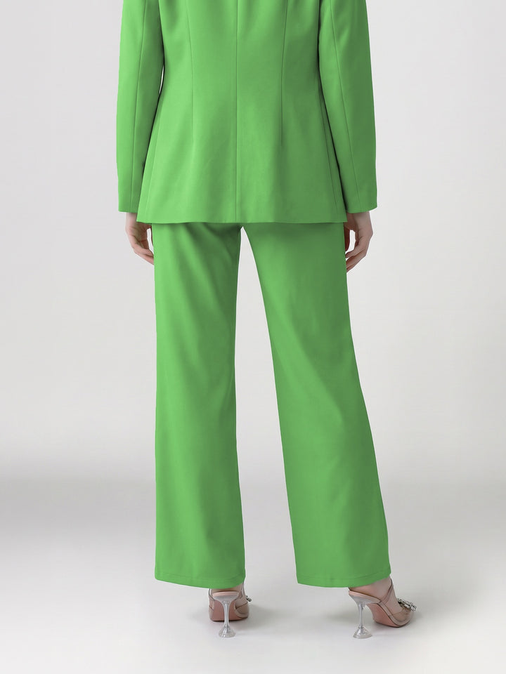 Pantalón Mujer Camila Pierna Ancha Verde Ludovica