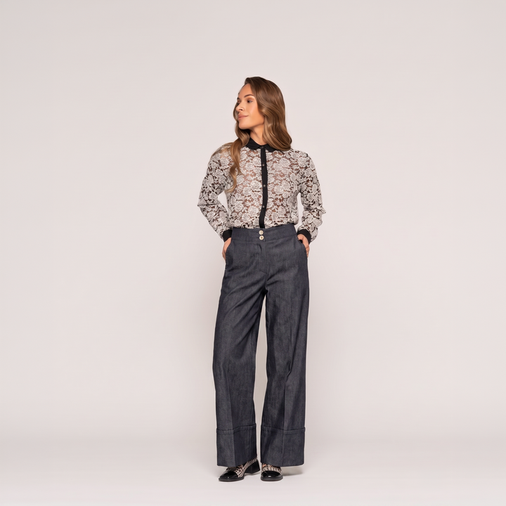 Pantalón Catalina Jeans Recto Tiro Alto Ludovica