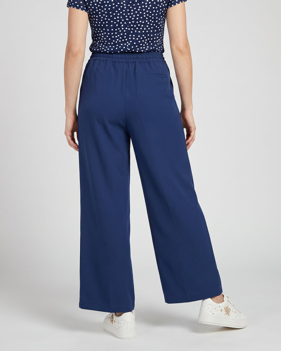 Pantalón Mujer Fernanda con Lazo Azul Marino Ludovica