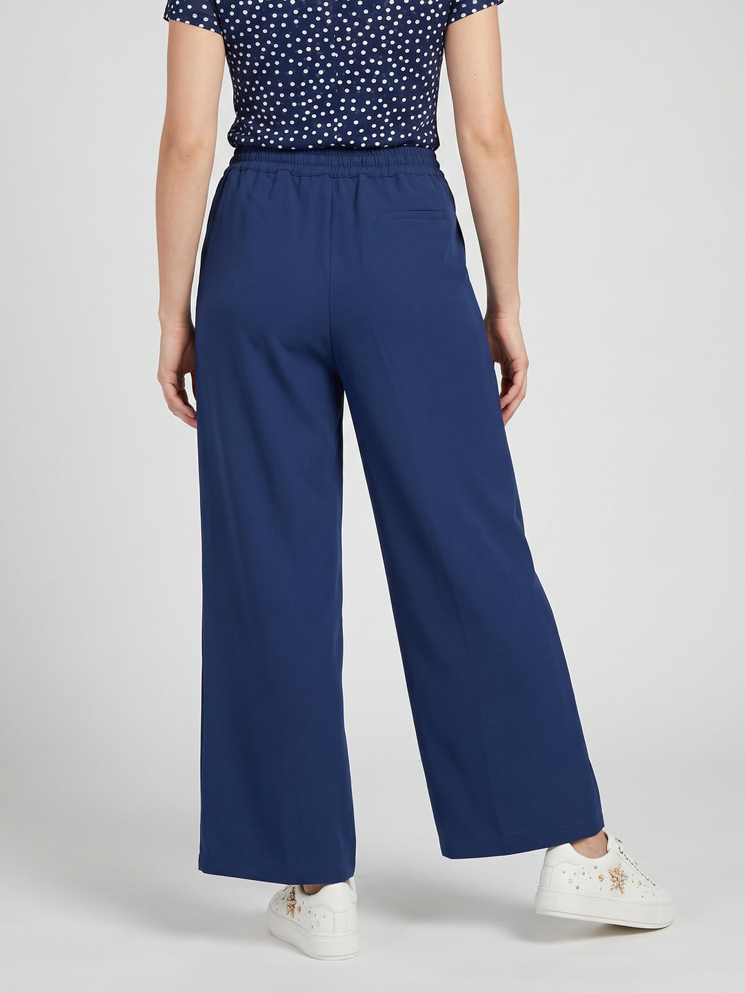 Pantalón Mujer Fernanda con Lazo Azul Marino Ludovica