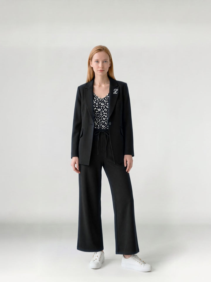 Pantalón Mujer Fernanda con Lazo Negro Ludovica