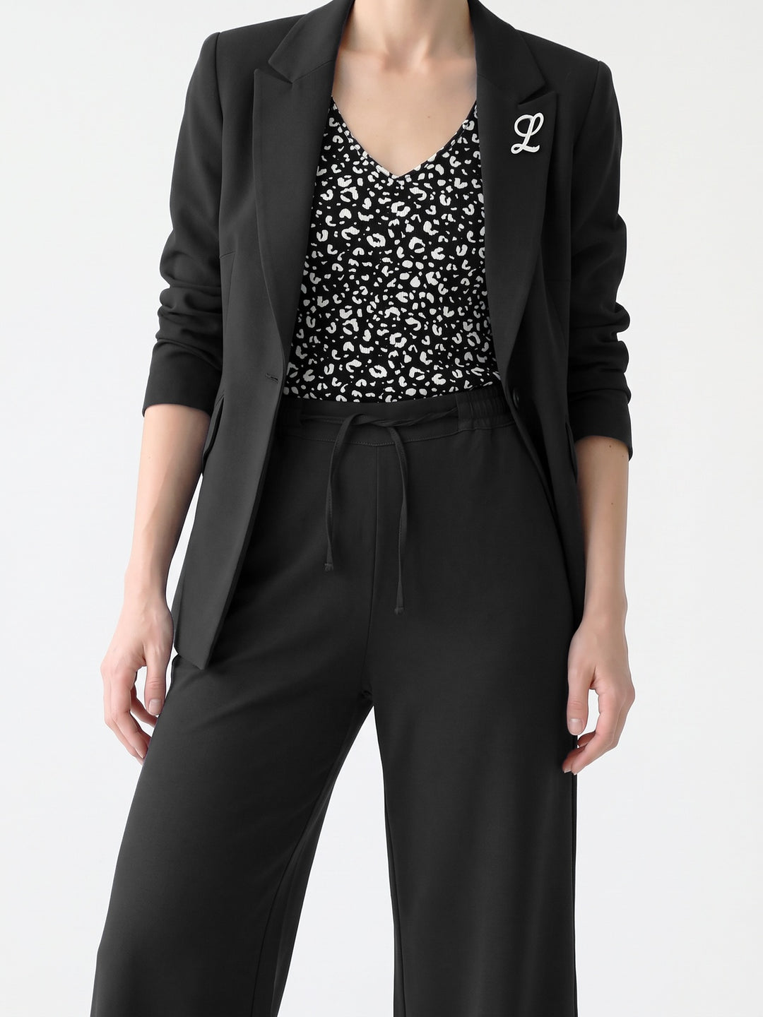 Pantalón Mujer Fernanda con Lazo Negro Ludovica