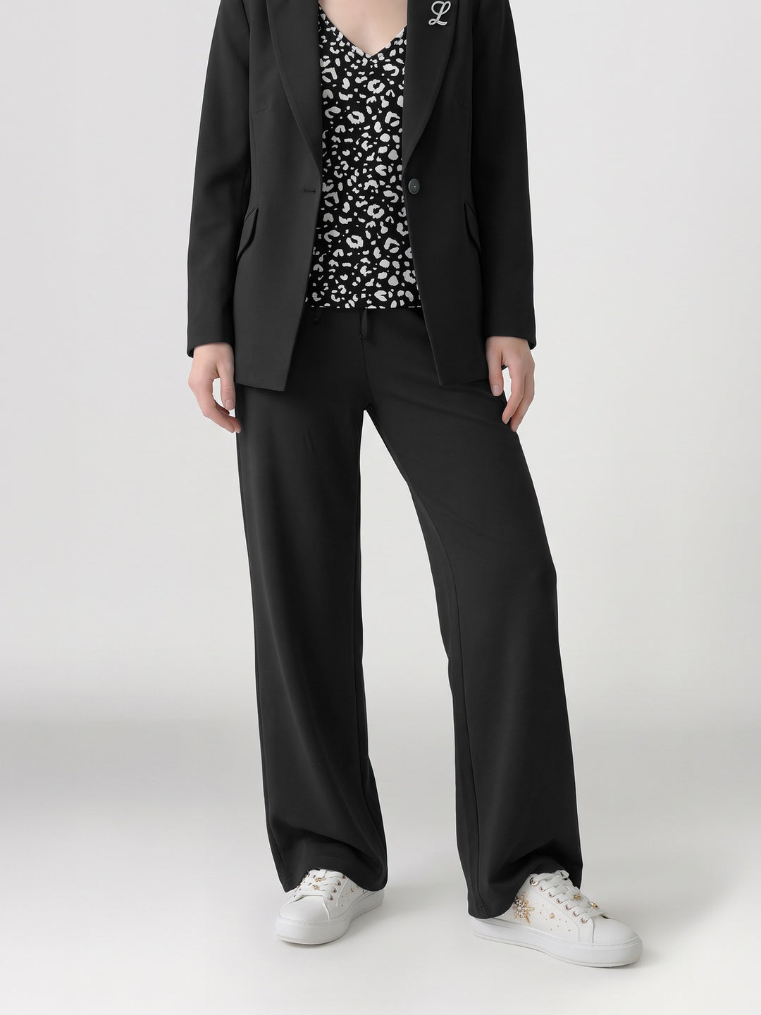 Pantalón Mujer Fernanda con Lazo Negro Ludovica