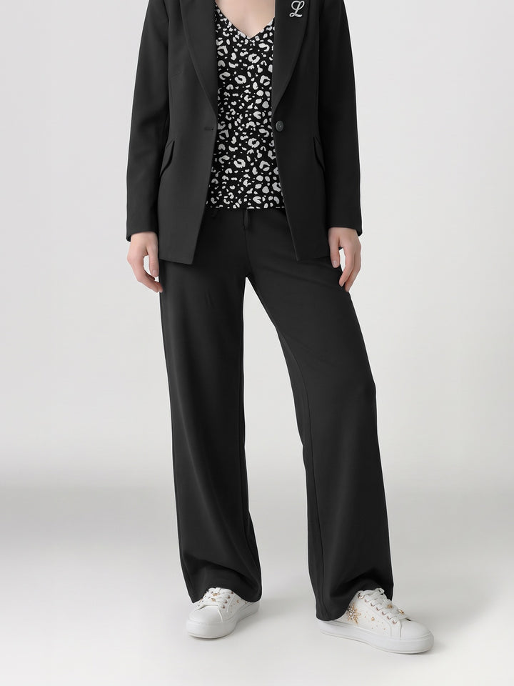 Pantalón Mujer Fernanda con Lazo Negro Ludovica