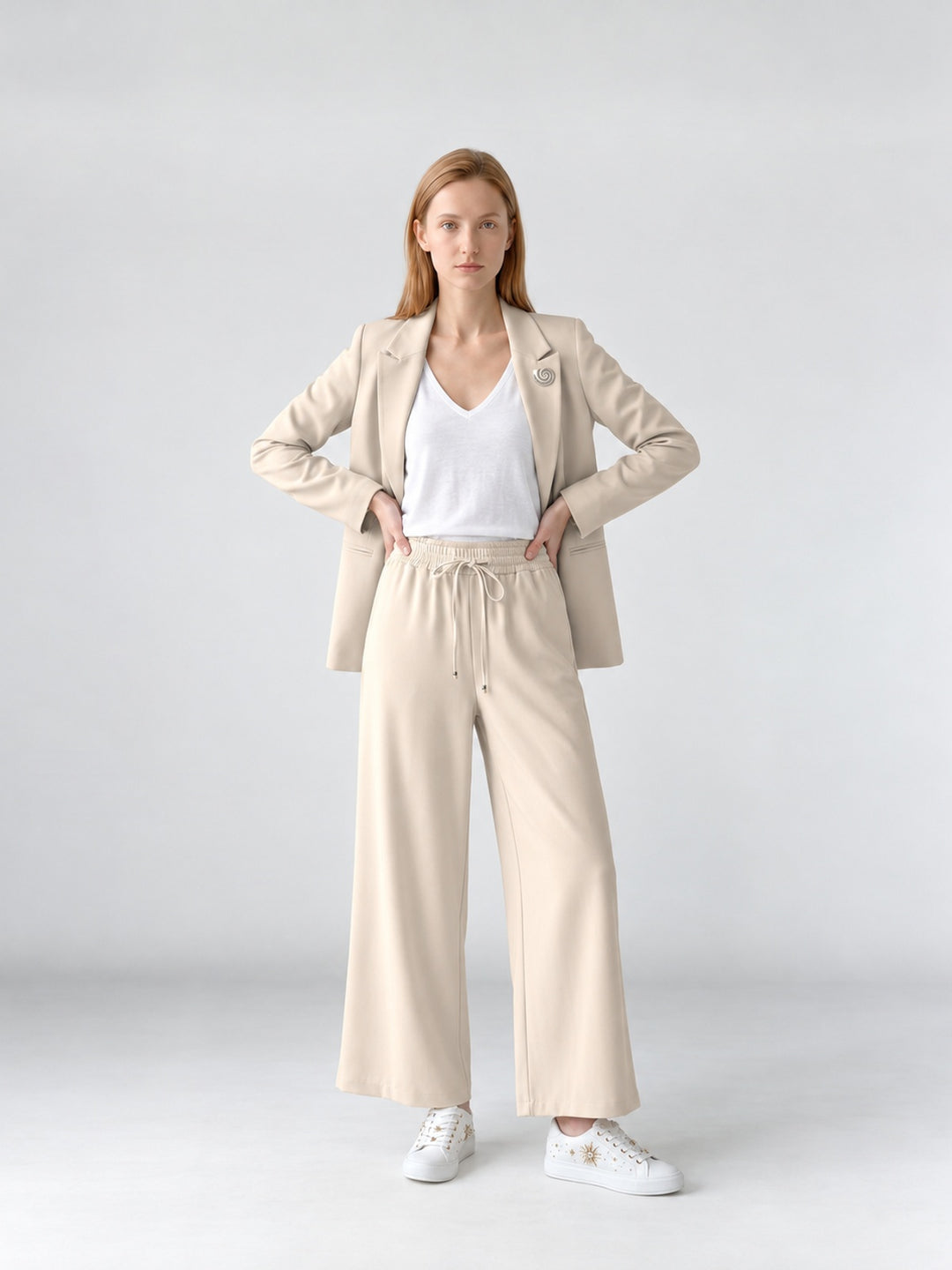 Pantalón Mujer Fernanda con Lazo Sand Ludovica