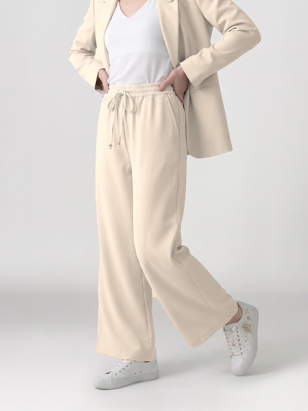 Pantalón Mujer Fernanda con Lazo Sand Ludovica
