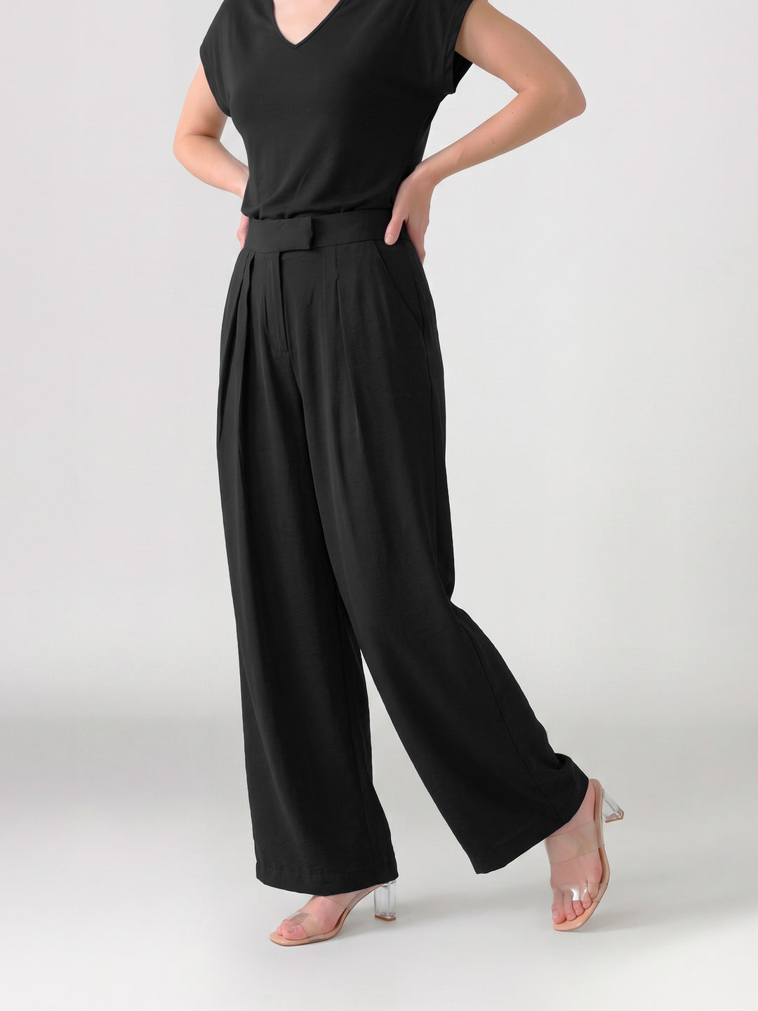 Pantalón Mujer Ignacia Palazzo Negro Ludovica