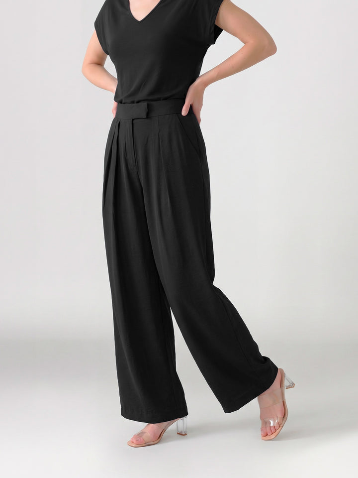 Pantalón Mujer Ignacia Palazzo Negro Ludovica