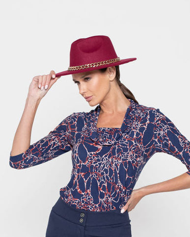 Sombrero Mujer Hibisco Rojo Ludovica
