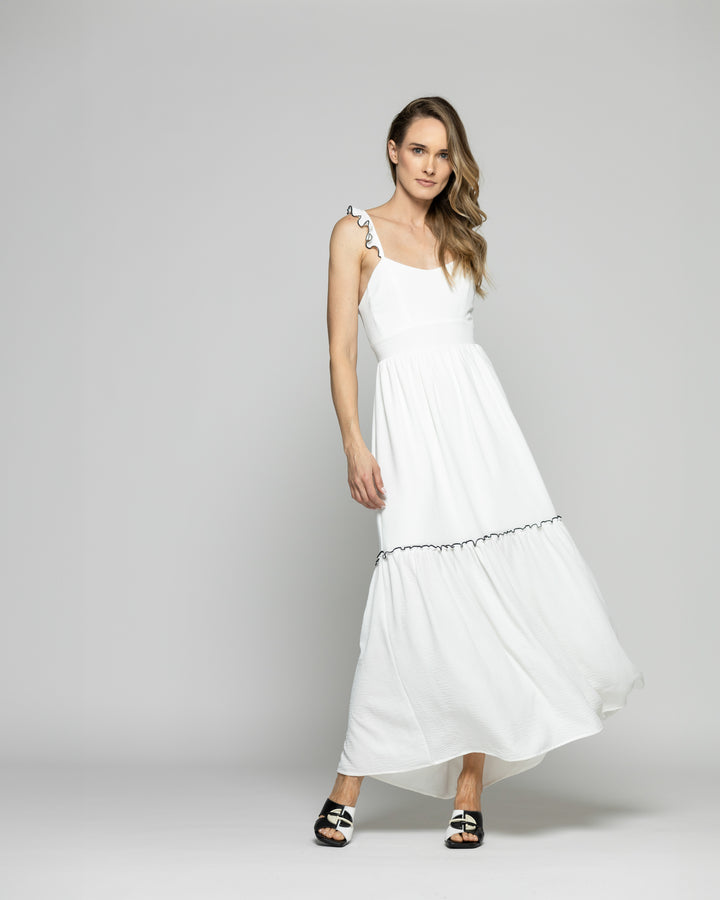 Vestido Mujer Vrisea Tirantes Blanco Crudo Ludovica