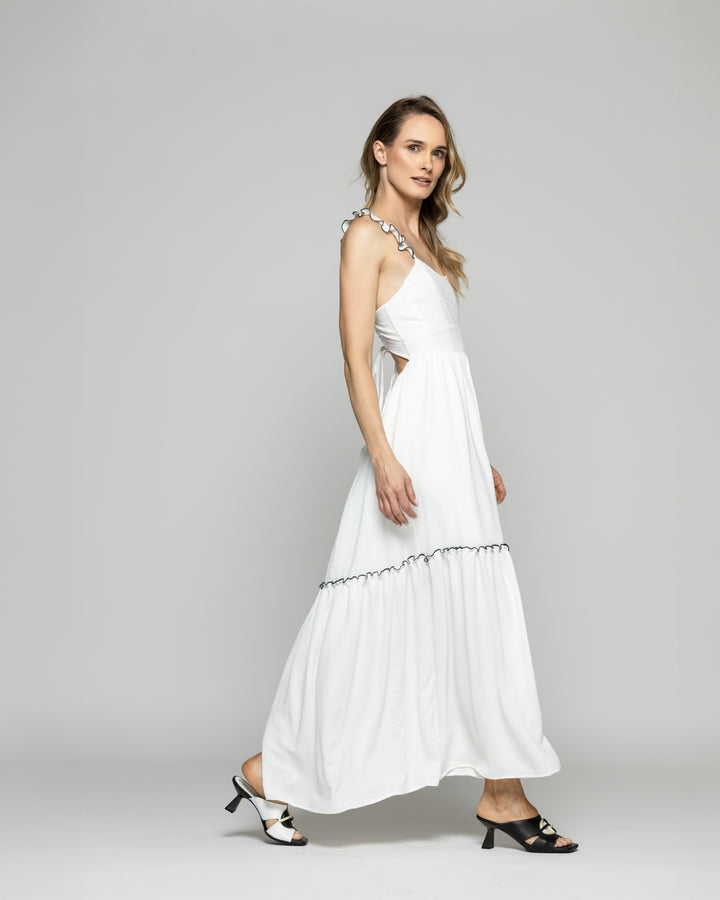 Vestido Mujer Vrisea Tirantes Blanco Crudo Ludovica