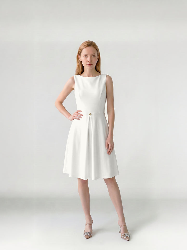 Vestido Mujer Josefina con Tabla Panna Ludovica