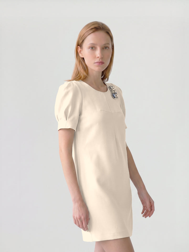 Vestido Mujer Paulina Manga Globo Sand Ludovica