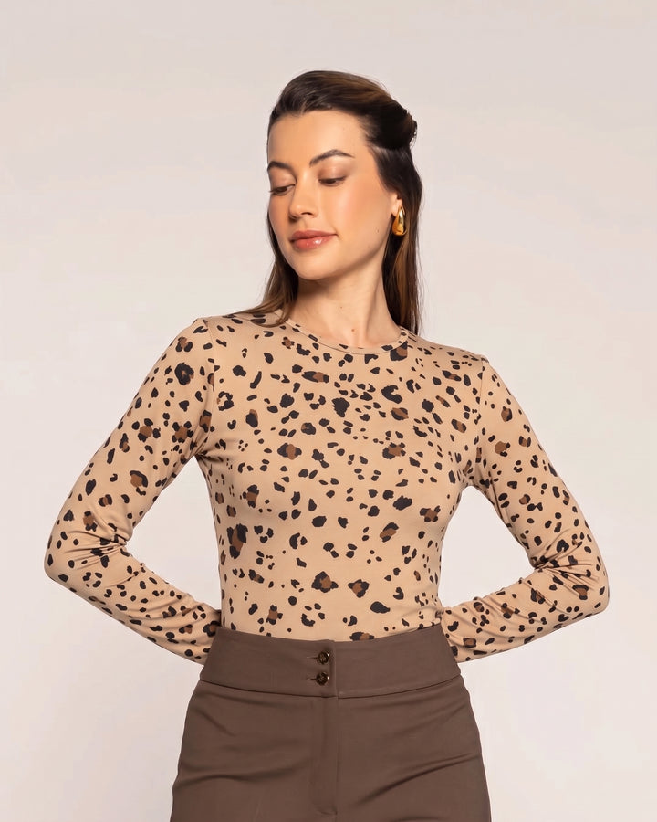 Body Animal Print Ajustado Moka Ludovica