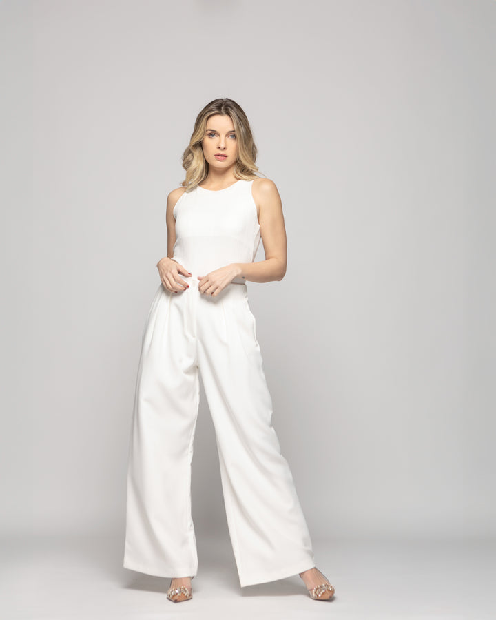 Body Mujer Lantana Escote Redondo Sin Mangas Textura Blanco Crudo Ludovica